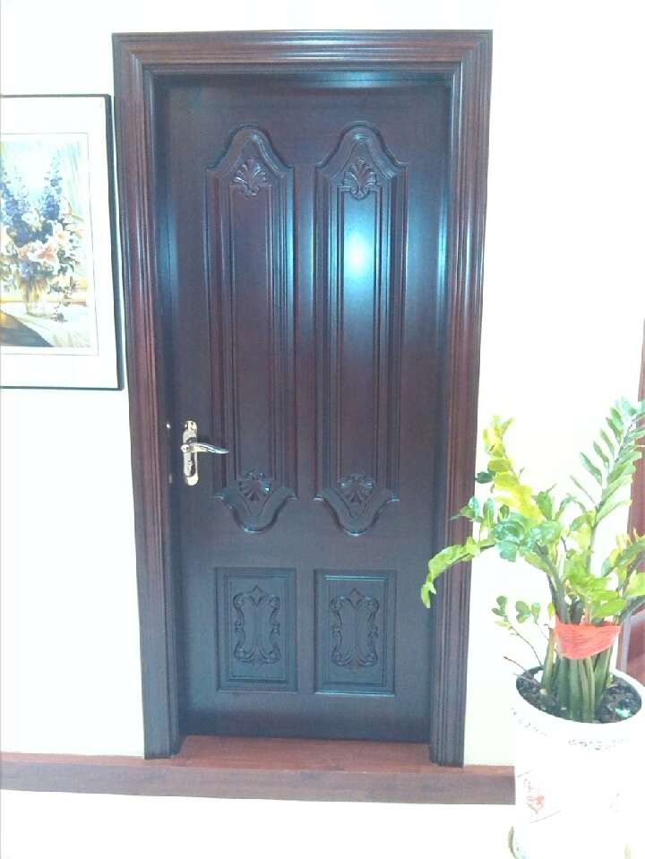 Solid wood door with pattern gold teak material also can be made  in professional 