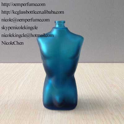 men shape perfume glass bottle with cap