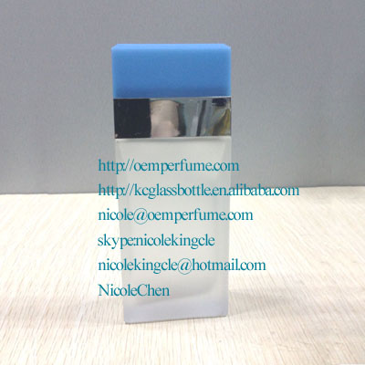 100ml blue cap perfume glass bottle