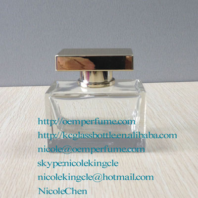 square shape 100mlperfume glass bottle