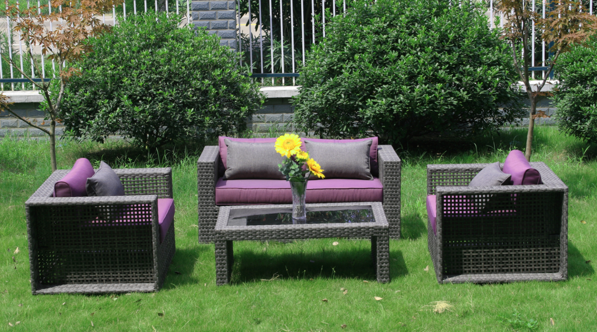 Outdoor rattan furniture set