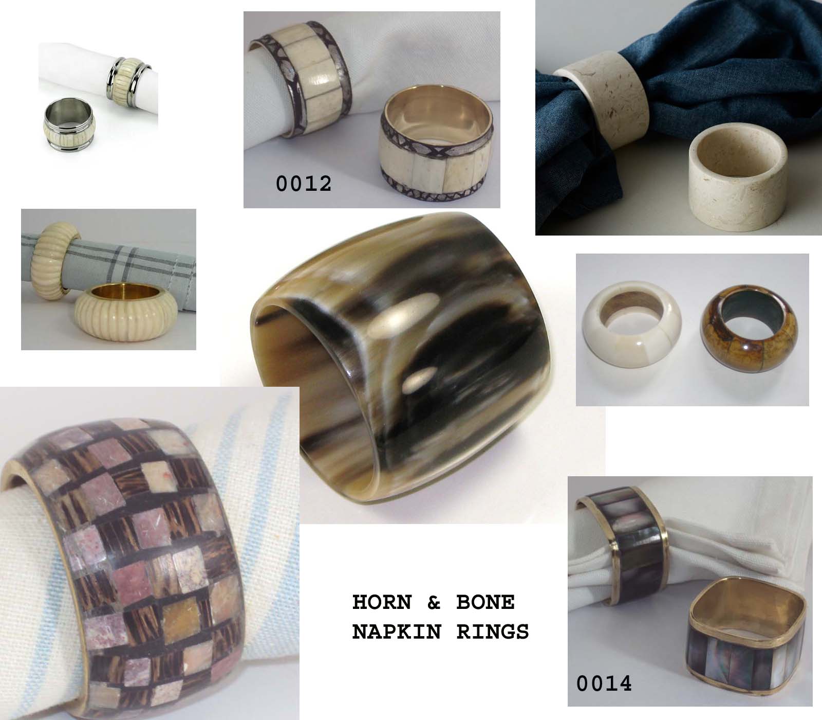Natural Horn & Bone Napkin Rings