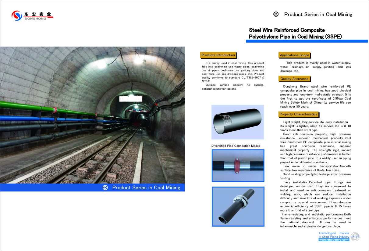 Underground Coal Mine Use Polyethylene(Epoxy Resin) Coated Steel Pipes