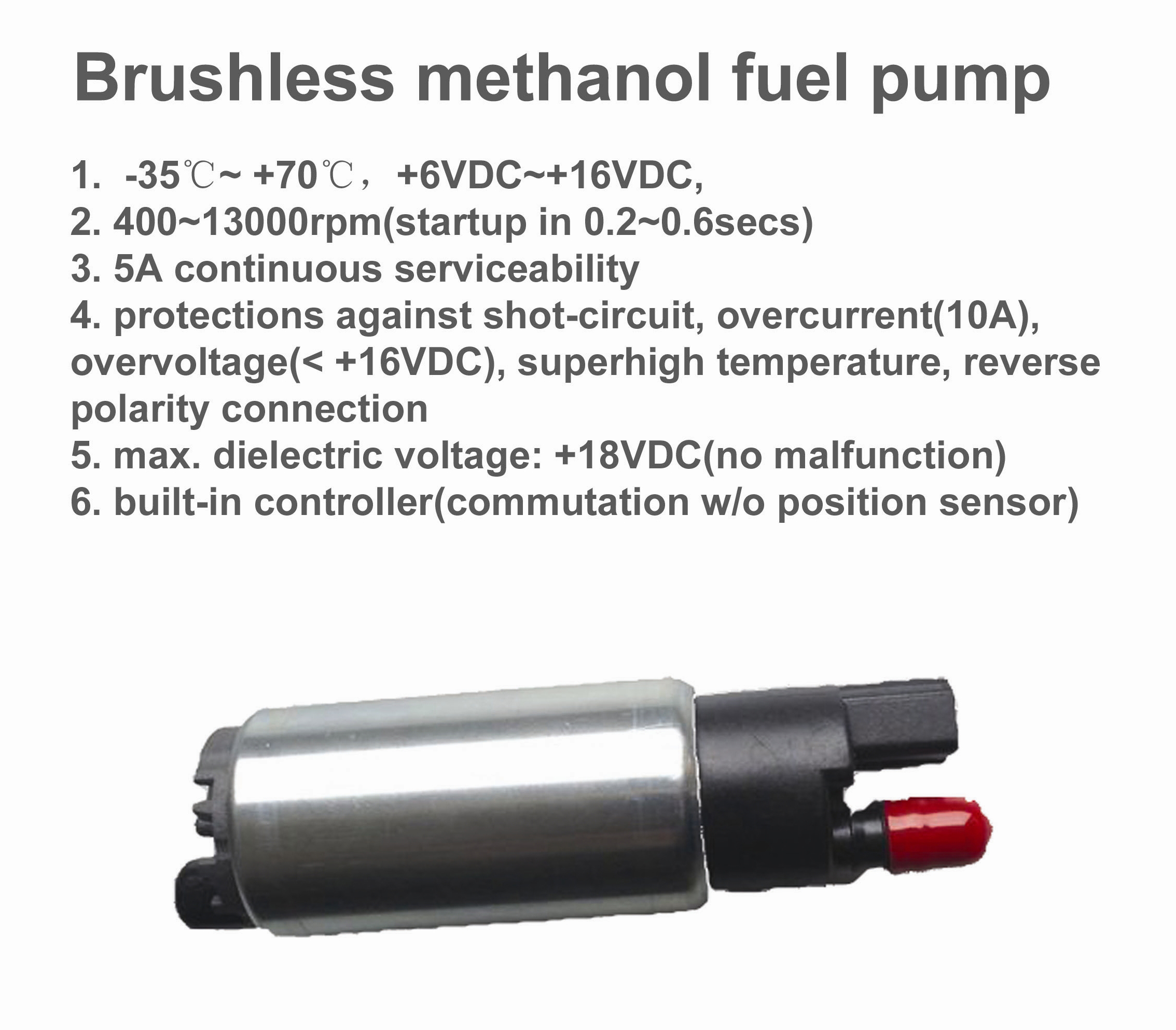PMDC Brushless Electric Methanol fuel pump