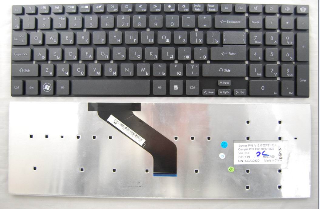 клавиатура ноутбука  Aspire 5755 5755G 5830 5830G 5830T 5830TG notebook keyboard repairing replaceement keyboard RU layout 