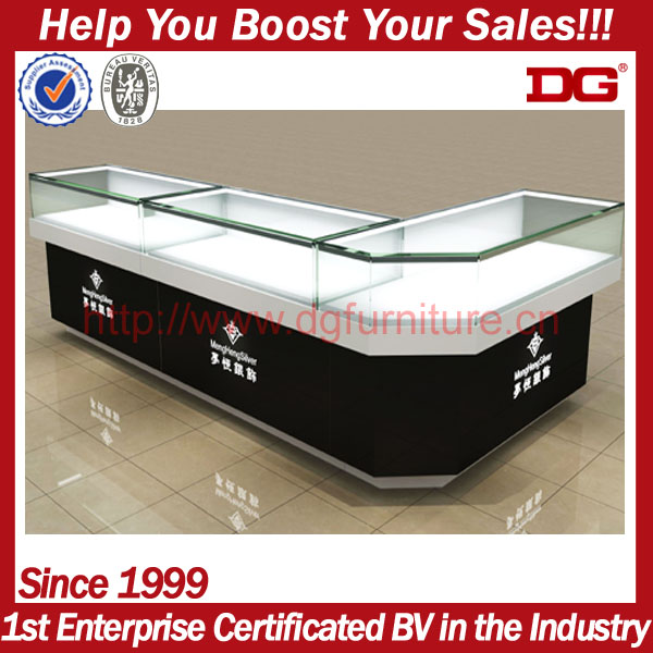 Modern glass acrylic jewelry display cabinet and showcase for jewelry shop 