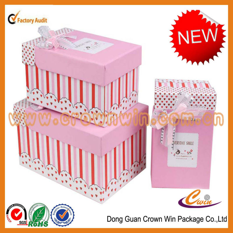 colorful set box with silk ribbon