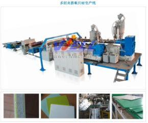Three-layer coextrusion sheet production line