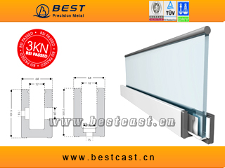 frameless glass side mounted channel balustrade system
