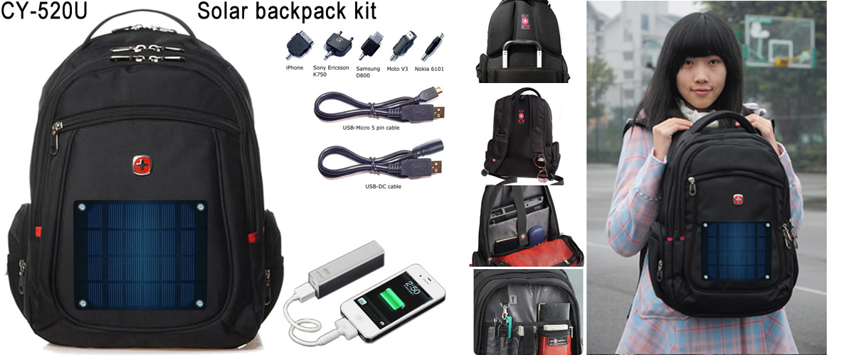 2watt solar backpack charger kit CY-520U