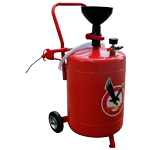 Pneumatic oil dispenser with 24-litre tank,equipped with level gauge delivery gun with flexible end.