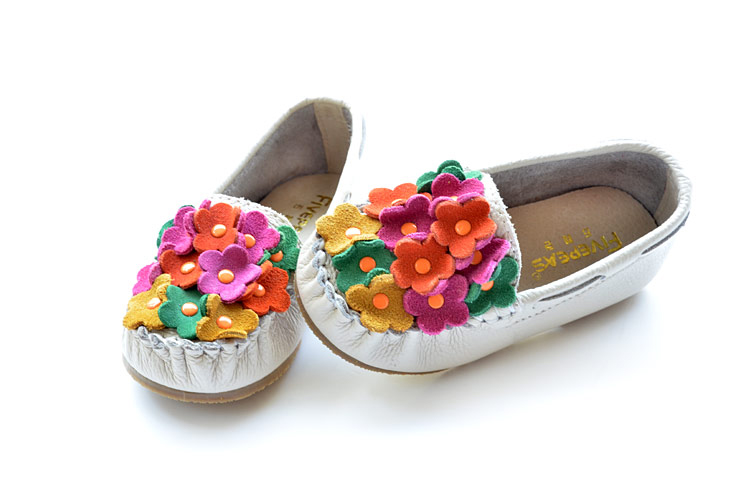 girls genuine leather flat casual shoes for kids 