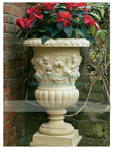 outdoor stone granite flowerpot