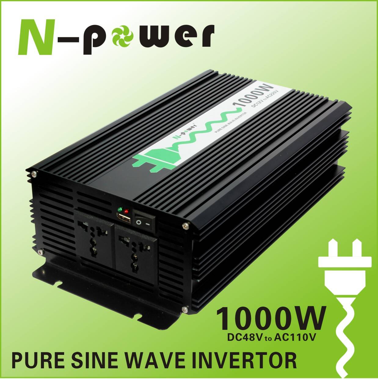 1000W Чистая синусоида DC12V или 24V 48V 96V к AC110V 220VAC Инвертер Product Description (For NP2K-242) Output power: 2000W Peak power: 4000W Input voltage: DC24V Output voltage: 220VAC No-load curre