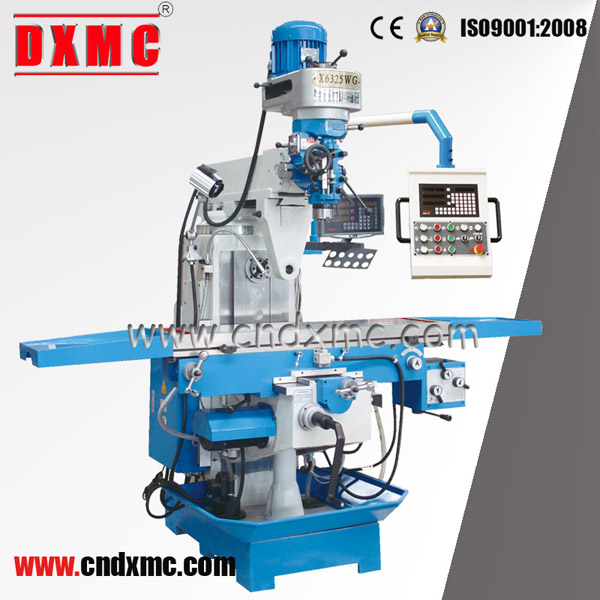 Small metal vertical & horizontal dro universal turret milling machine x6325wg