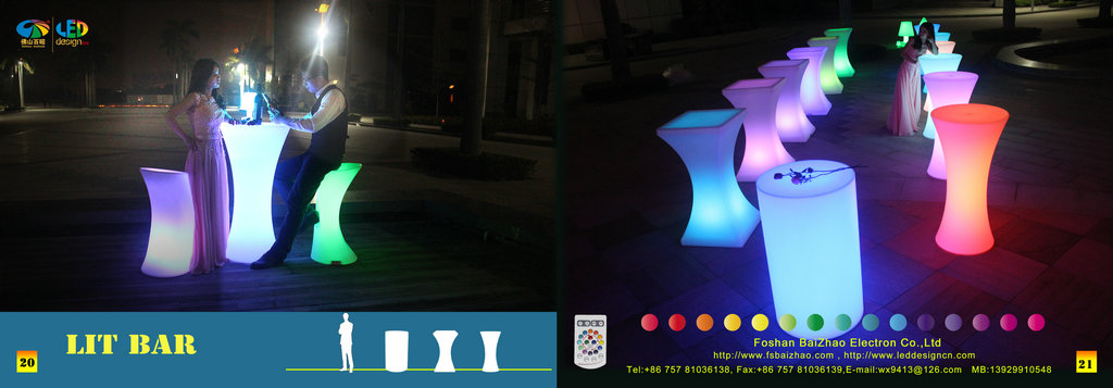 LED plastic multiple colors changed rechargeable waterproof modern white chair colored bright chairs
