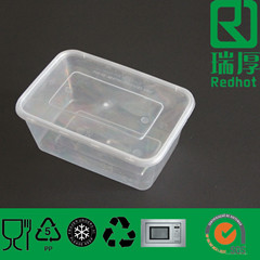 Clear PP Rectangular and Round Food Container 1000ml