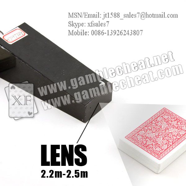 Black box long distance camera lens for poker analyzer