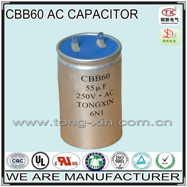 2014 Hot Sale Good Capacitance Stability CBB60 AC MOTOR CAPACITOR