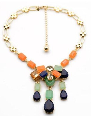 zinc alloy statement necklace,beaded statement necklace,Necklaces