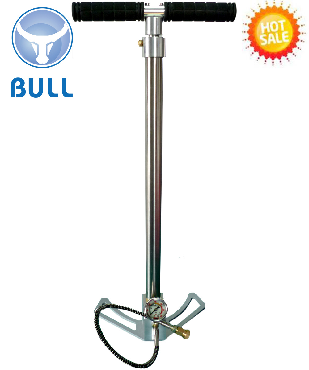 BULL Pre Charged pcp hand pump 3 Stage Air Rifle Pump high pressure, Pressure Gauge & Hose 4500psi
