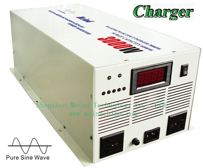 3000W Power Inverter with Charger Pure Sine Wave Car Inverters Power Supply AC Adapter Solar Inverter