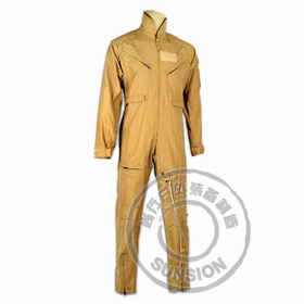 Aramid flight coverall suit with double-side stitching techniques