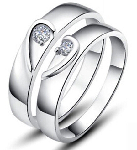 Шарм стерлингового серебра 925 любителей кольца для пар,пара кольца,перстни 