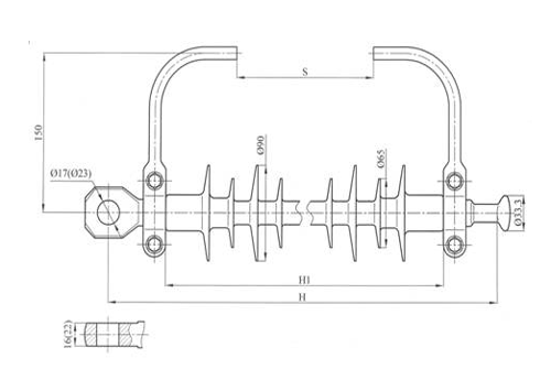 Полимерные изоляторы для подвески грозотроса типа ЛКГ 70, ЛКГ 120
