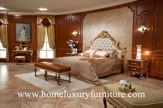 Положите нео классическую кровать в постель FB-138 твердой древесины Kingbed мебели спальни комплектов спальни античную