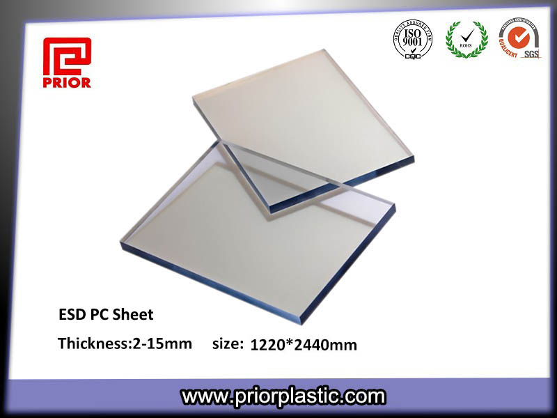 ESD polycarbonate sheet for testing jigs and fixtures