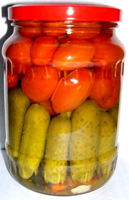 Canned mixed pickled tomato & cucumber