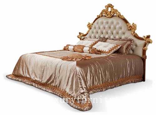 Кровати короля кровати кроватей тип FB-138 Италии поставщика кровати твердой древесины кровати классицистической королевский роскошный