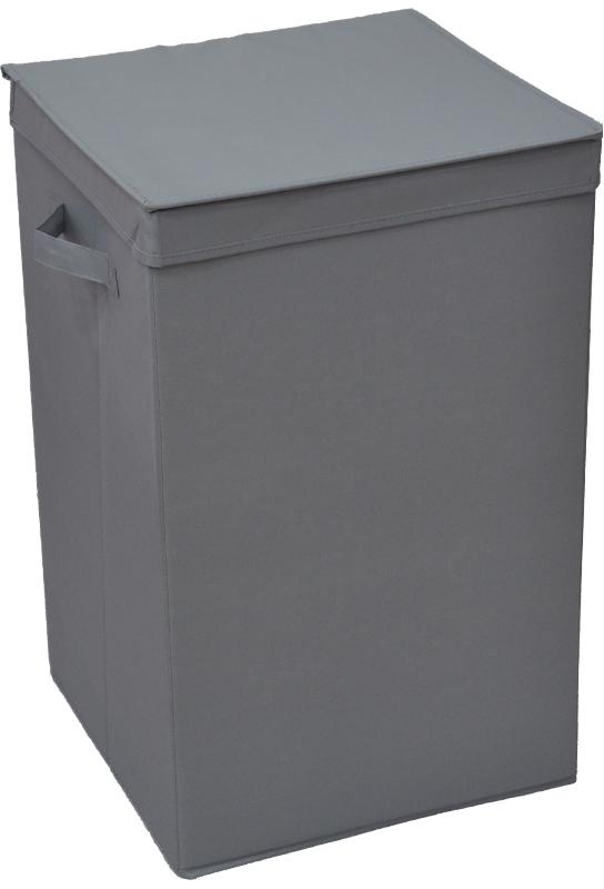Grey Foldable Laundry Basket with Lid 