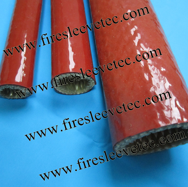 silicone coated fiberglass fire resistant sleeve with velcro