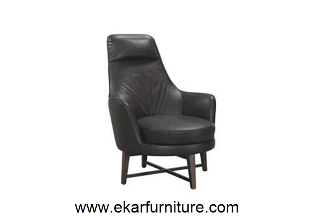 Современный стул Wingback стул черный кожаный мебель YX023