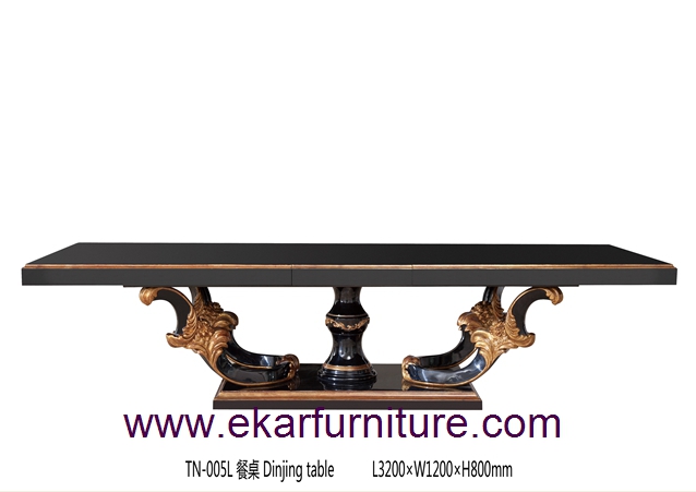Large table dining table solid dining table antique dining table 8 black dining table TN-005L