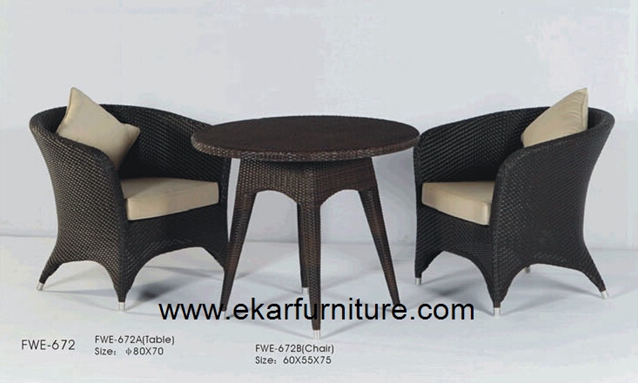 Сад обеденный стол барная мебель плетеная эффект комплект мягкой мебели FWE-672