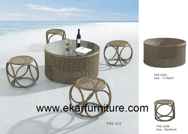 Dining table metal garden chair cover coffee table FWE-632