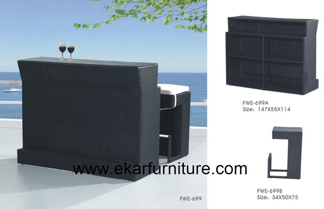 Garden table china supplier plastic rattan furniture FWE-699