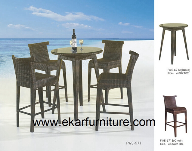 Garden table high quality wicker furniture FWE-671