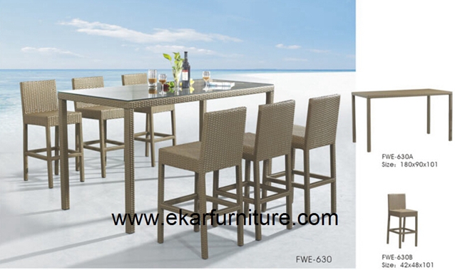 Garden table and chair wicker furniture FWE-630