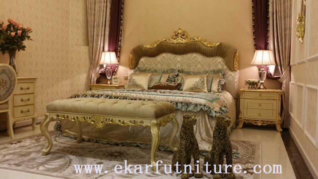 Двуспальные кровати классический кровать королевской роскоши кровать с поставщиком твердого дерева кровать типа Италия FB-168