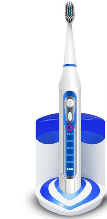 Ultrasonic toothbrush with Five Brushing Mode and UV Sanitizer