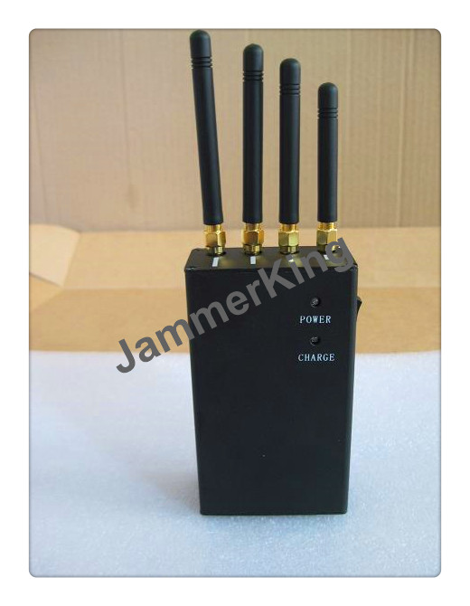 Portable Black color 4 bands cell phone jammers with 4pcs Omni-directional antenna 