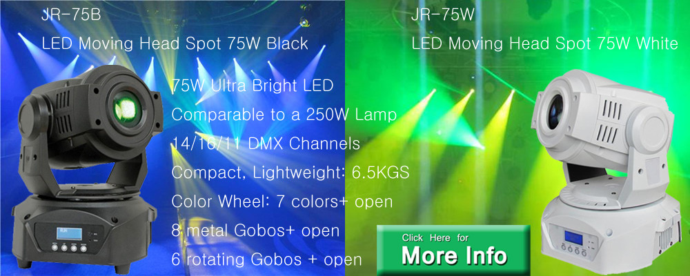 Lyre Spot DMX LED 75W Black，LED Moving Head Spot 75W 14 degree 14CH