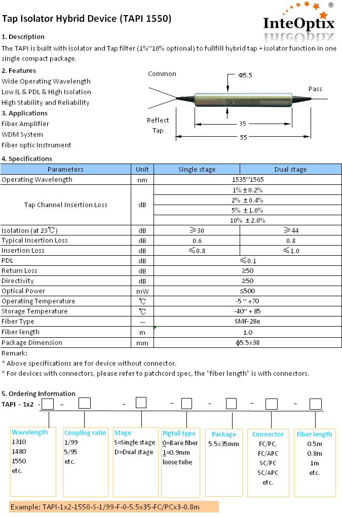 Tap Isolator Hybrid Device (TAPI 1550)