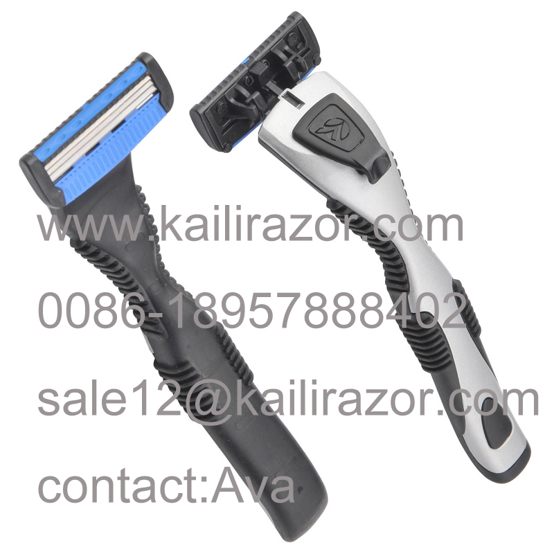 triple blade replaceable head disposable razor 
