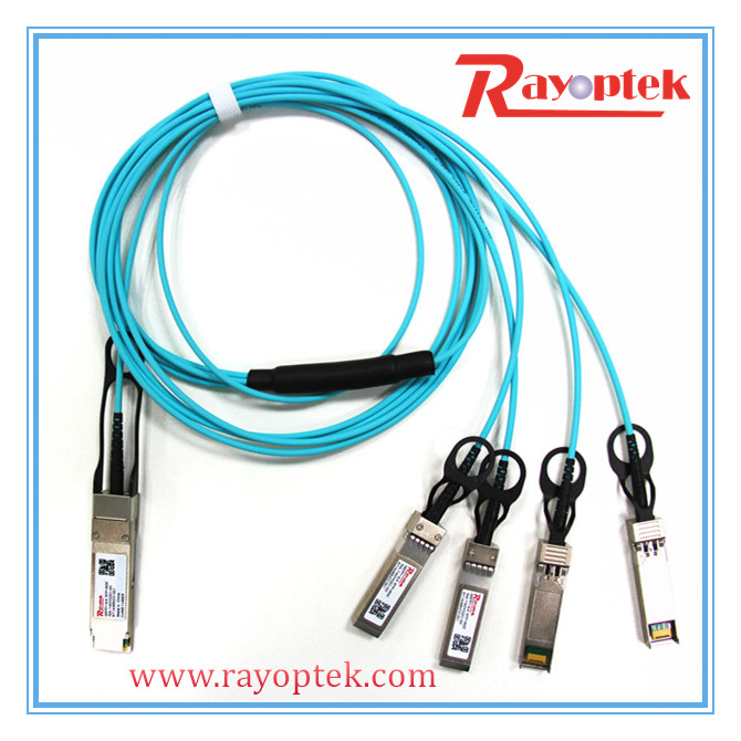 QSFP + для SFP + Актыўны аптычны кабель 40G QSFP шматжыльнага кабеля