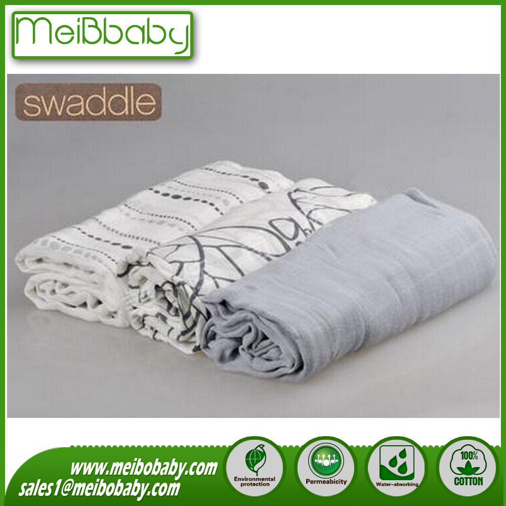 Custom Design Muslin Cute Infant Swaddling Blanket
